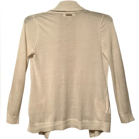 Michael Kors Cream Waterfall Open Front Cardigan Size S - Picture 3 of 9